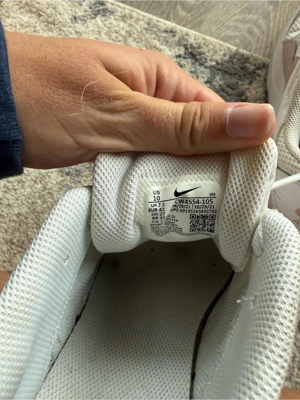 Nike Women’s Air Max Sneaker in White and Light Pink